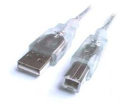 USB2.0 Kabel 3m A-B transp USB2.0 Kabel 3m A-B transp